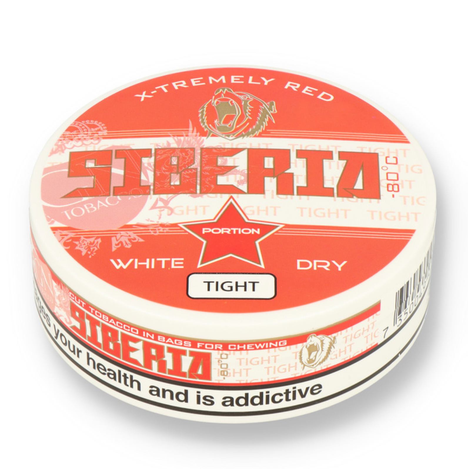 Siberia -80ºc Xtremely Red White Dry TIGHT Tobacco Chew Bags (43mg)